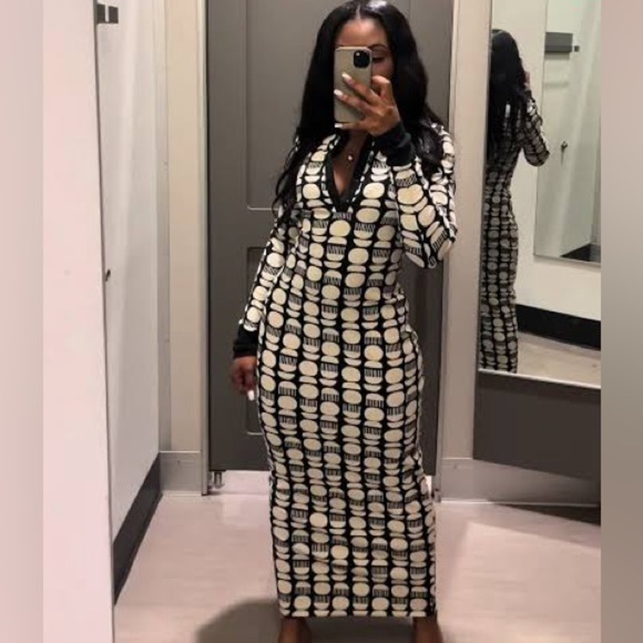 Designed by Hadiya Williams Black and White Patterned Maxi Dress - NWT szXS - Picture 1 of 4